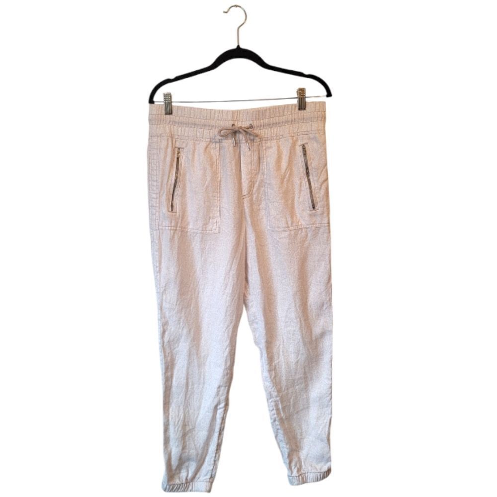 Athleta Leopard Print Cabo Tide Linen Joggers